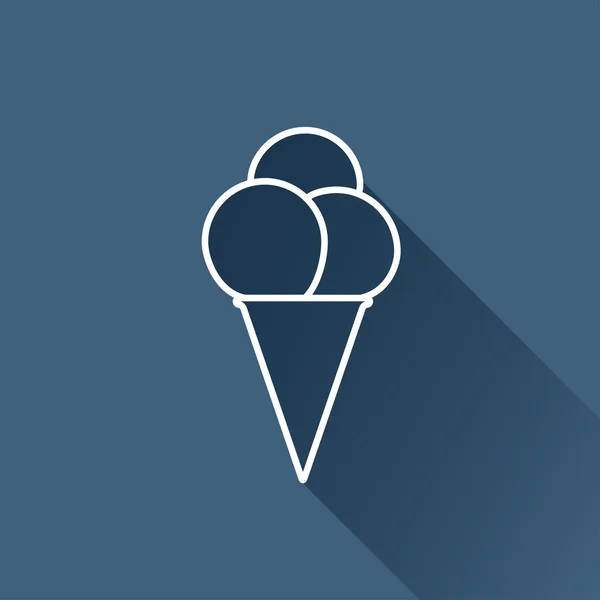 Flat ice-cream icon — Stock Vector