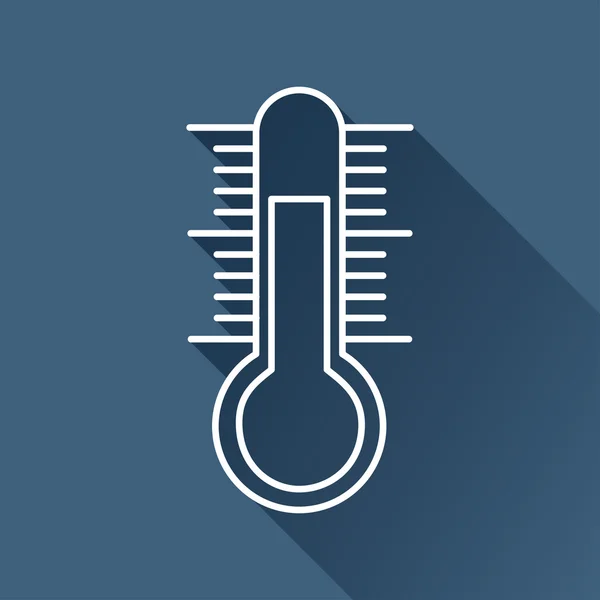 White thermometer icon — Stock Vector