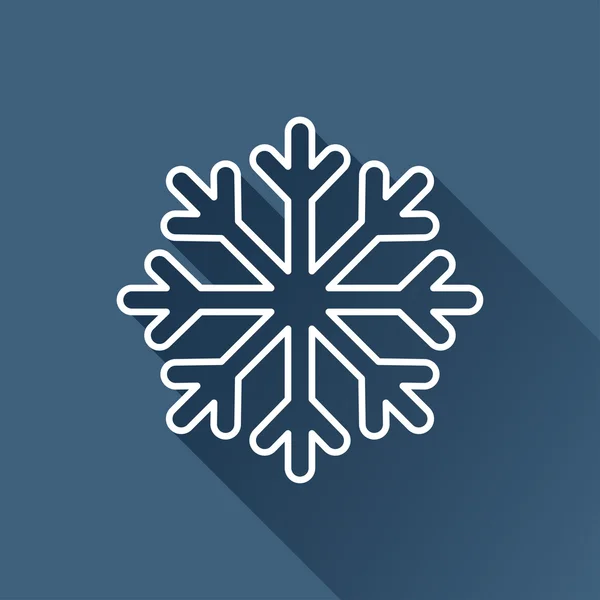 Icône de flocon de neige plat — Image vectorielle