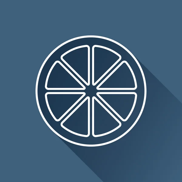 Plat citrus pictogram — Stockvector