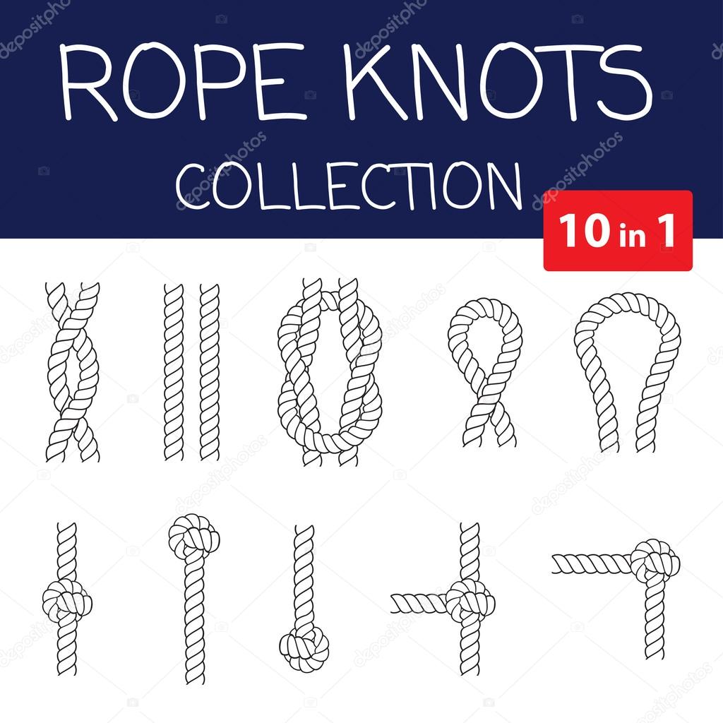 Rope knots collection. 