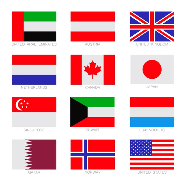 Set of the flags icons — Stok Vektör