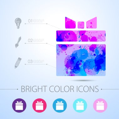 gift box  watercolor icon