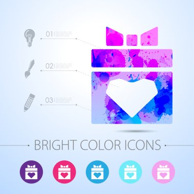 present heart watercolor icon