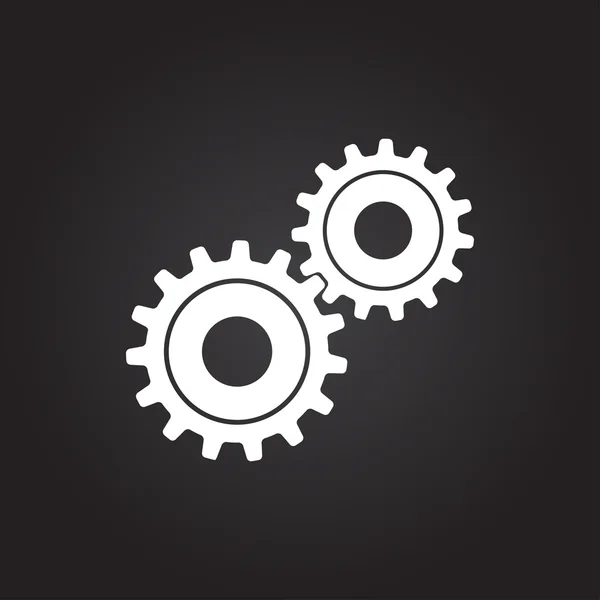 Icono de rueda dentada del vector. Epsflat blanco0 — Vector de stock