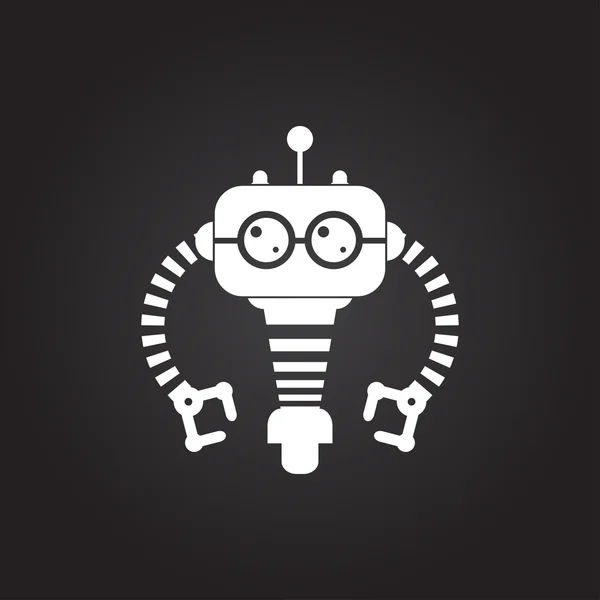 ベクトル単色ロボット玩具 — ストックベクタ