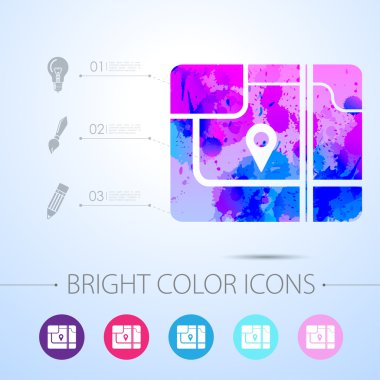 Vektör harita simgesi. Infographic öğelerle