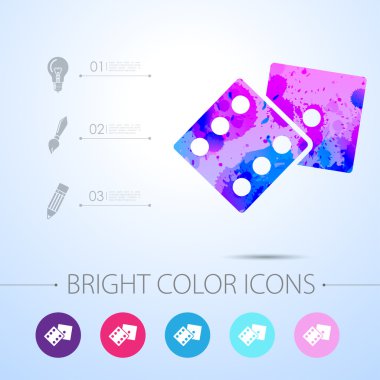 Vektör zar simgesi. Infographic öğelerle