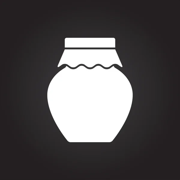 Plantilla de botella de mermelada casera plana de color vectorial — Vector de stock