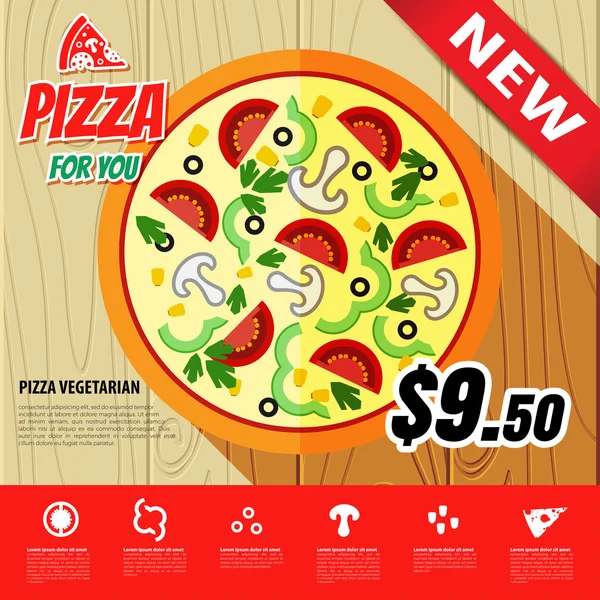 Pizza illustration — Stock vektor