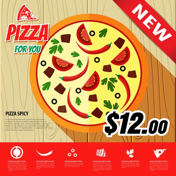 Pizza illustration — Stock vektor