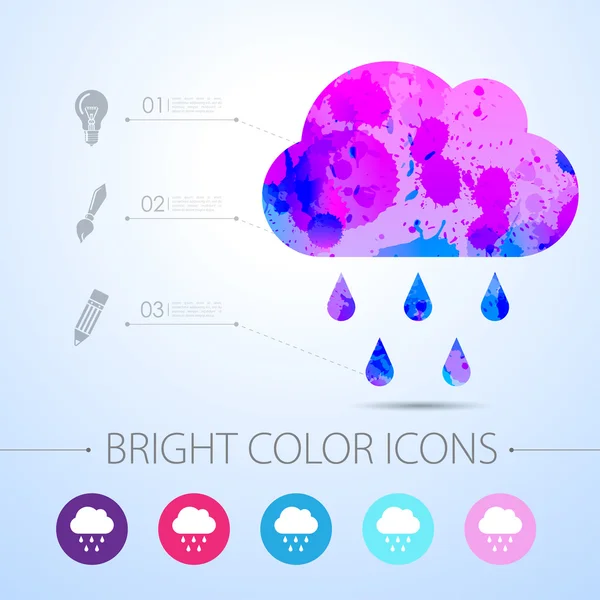 Icono de lluvia vectorial. con elementos infográficos — Vector de stock