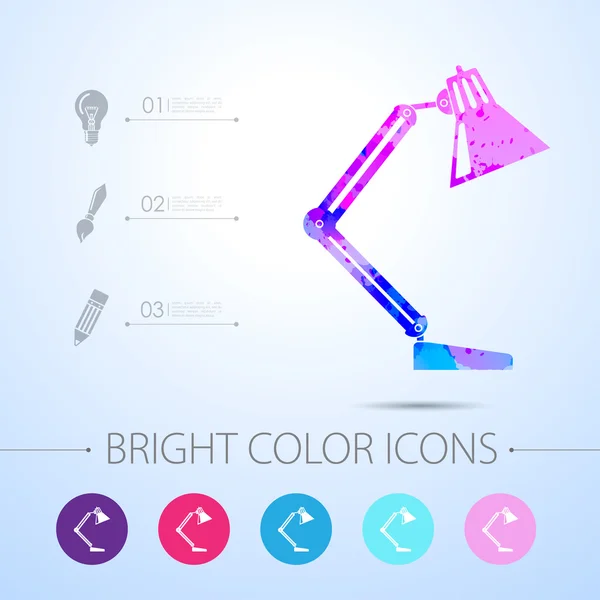 Icono de lámpara de mesa vectorial. con elementos infográficos — Vector de stock