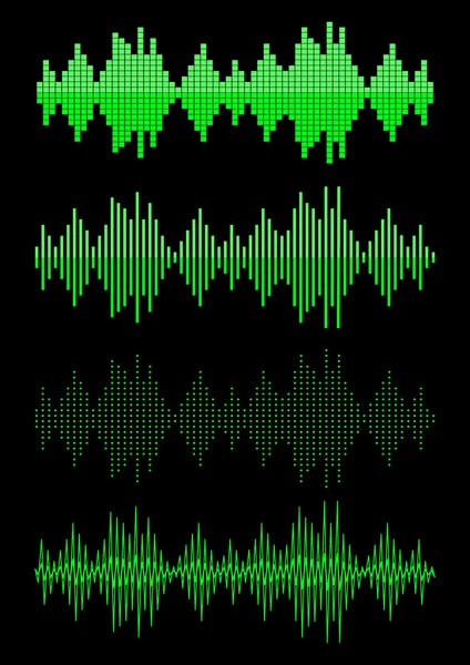 Conjunto gráfico ecualizador de sonido — Archivo Imágenes Vectoriales