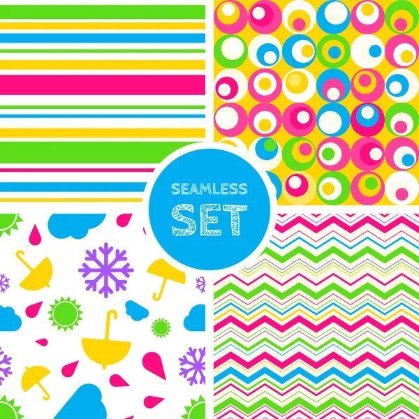 Set of four seamless Patterns — Stock Vector