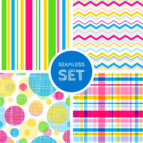 Set of four seamless Patterns — Stock Vector