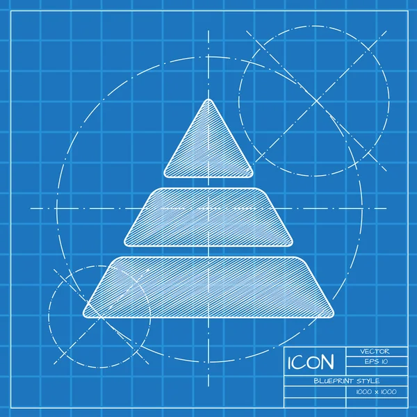 Піраміду плоских значок — стоковий вектор