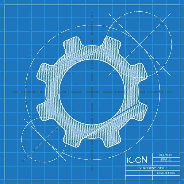Icône de roue dentée plate — Image vectorielle