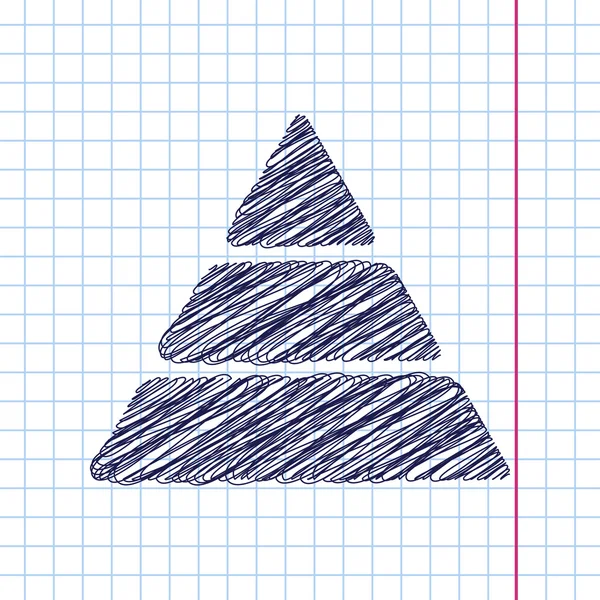 Platte piramide pictogram — Stockvector