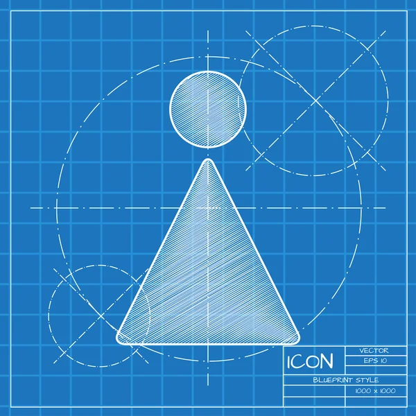 Icône femme plat — Image vectorielle