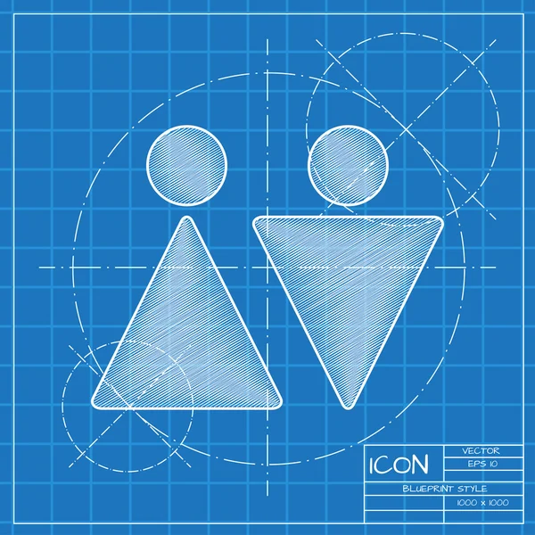 Icône plate couple hétérosexuel — Image vectorielle