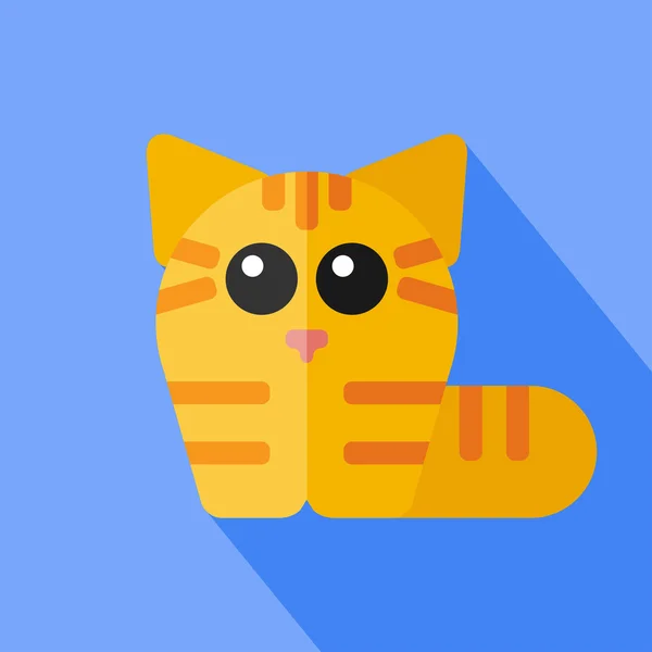 Icono de gato plano — Archivo Imágenes Vectoriales