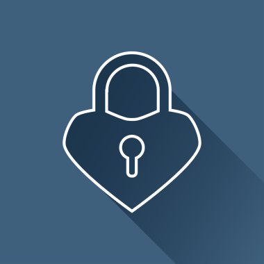 Düz kilit kalp simgesi
