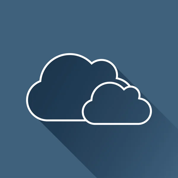 Icono nubes planas — Vector de stock