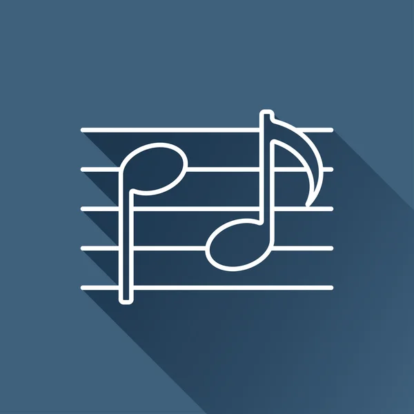 Ikona muzyki płaskiej — Wektor stockowy