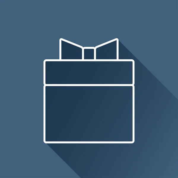 Flache Geschenkbox Symbol — Stockvektor