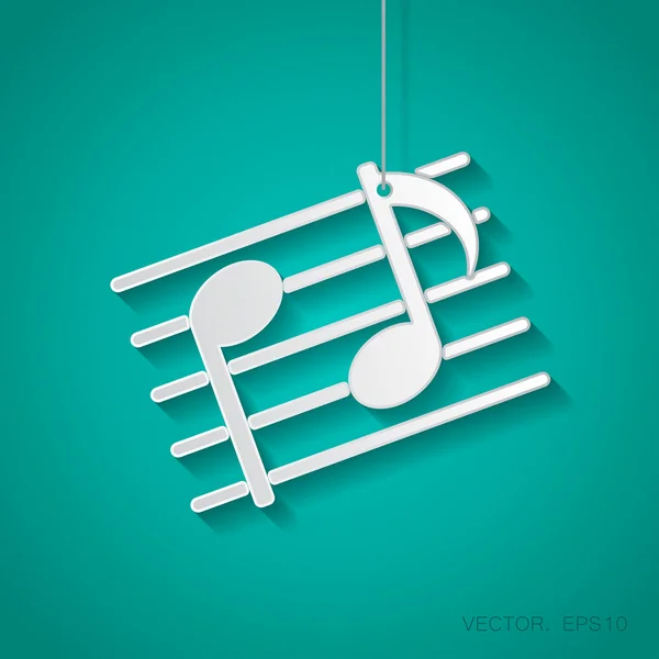 Ikona muzyki płaskiej — Wektor stockowy