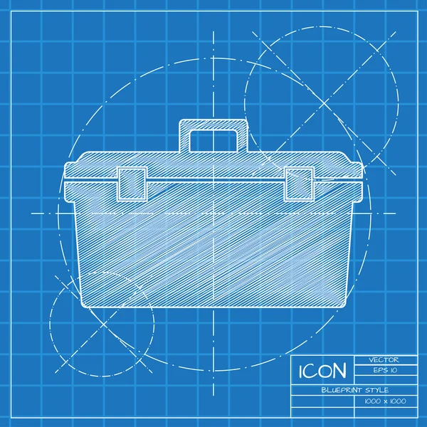 Icono de caja de herramientas plana — Vector de stock