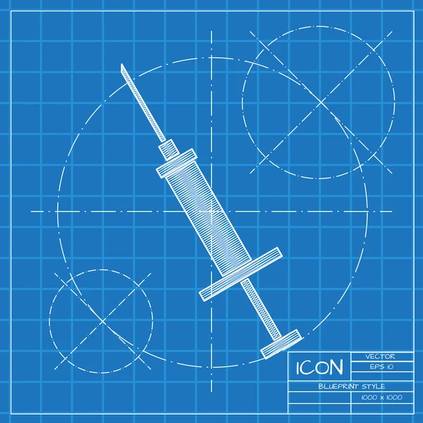 Плоский шприц значок — стоковий вектор
