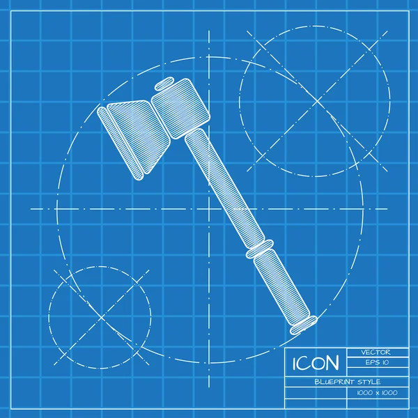 Icône de hache plate — Image vectorielle