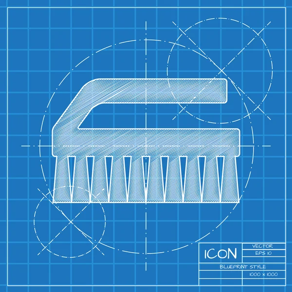 Icône brosse de nettoyage — Image vectorielle