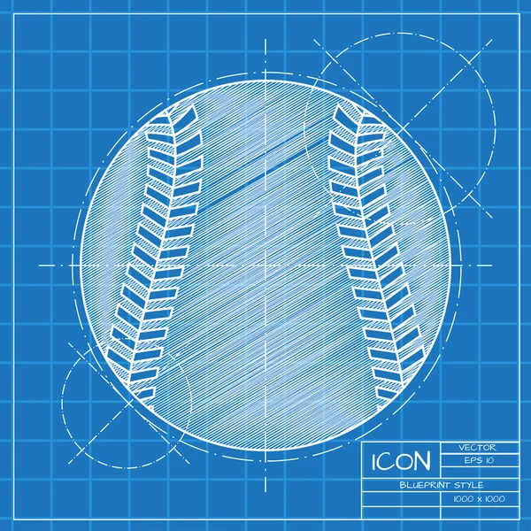 Icône de baseball classique — Image vectorielle