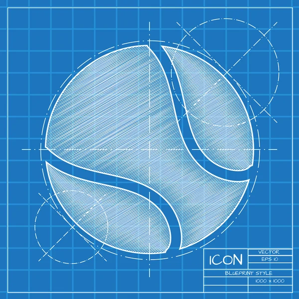 Icône balle de tennis — Image vectorielle