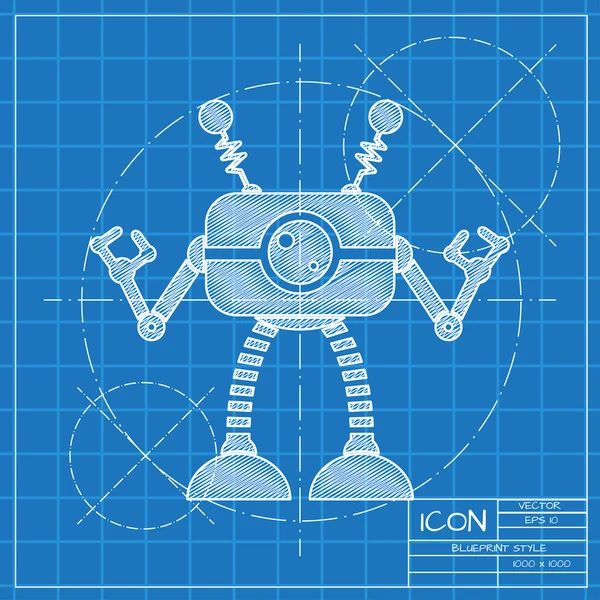 Robot juguete icono — Vector de stock