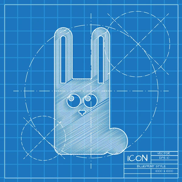 Icono de conejo plano — Vector de stock