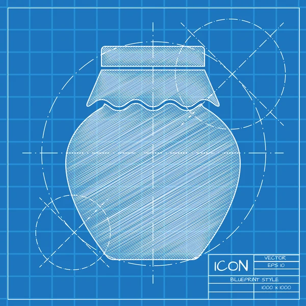 Σπιτική μαρμελάδα βάζο πρότυπο — Διανυσματικό Αρχείο