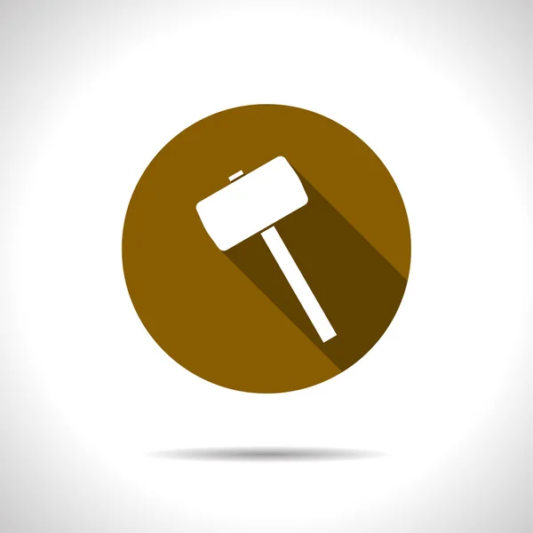 Platt hammare ikonen. — Stock vektor