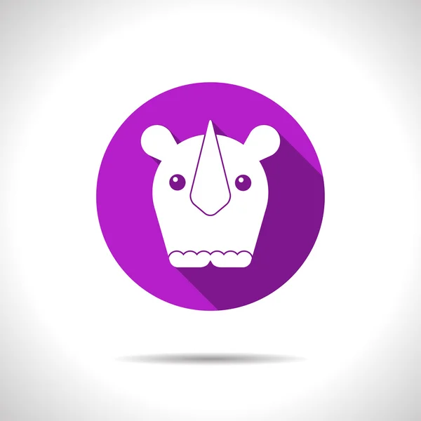 Flat  rhinoceros icon — Stock Vector