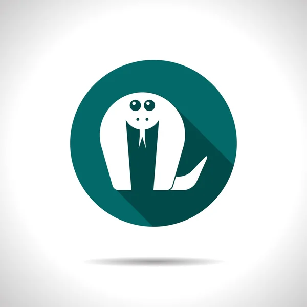 Plochá cobra ikona — Stockový vektor