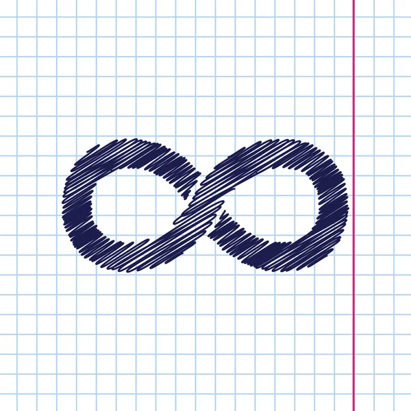 Icono de infinito en copybook — Vector de stock