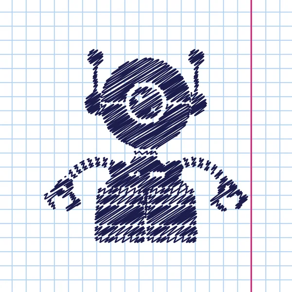 Robot jouet icône — Image vectorielle