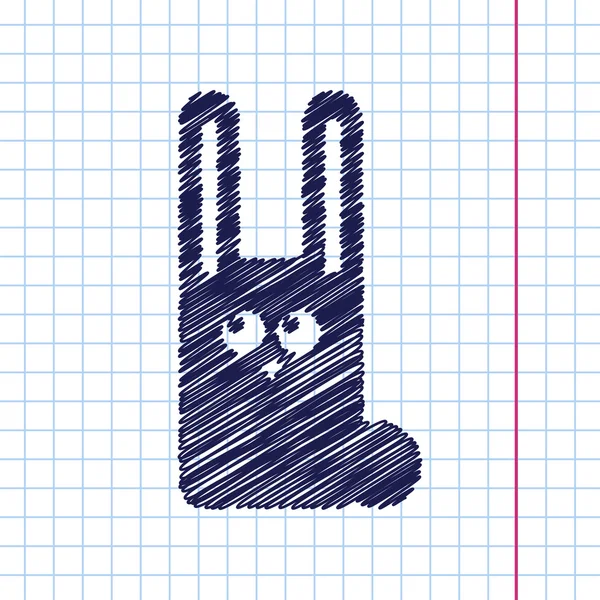 Icono de conejo plano — Vector de stock
