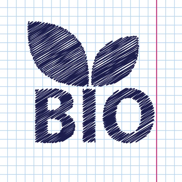 Icône bio pour les aliments biologiques — Image vectorielle