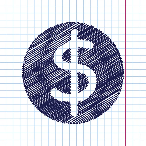 Platte dollar pictogram — Stockvector