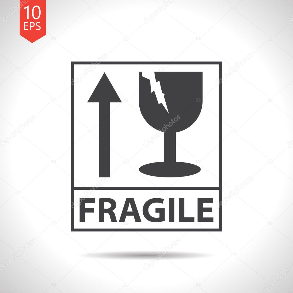 fragile flat  icon