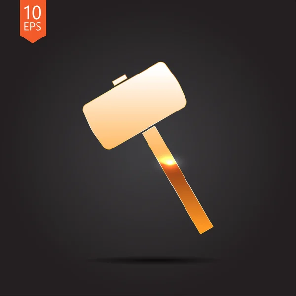 Flat hammer icon. — Stock Vector